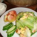 mokun's cooksnap of when they made 簡単朝食！魚肉＆レタス＆卵の炒め物.