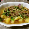 ジュリアン＆ジョニー's cooksnap of when they made じゃがいもと水菜のそぼろ煮♡.