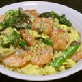 Rick_t's cooksnap of when they made 海老とグリーンアスパラのふんわり卵炒め.