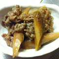 tmmm0602's cooksnap of when they made 牛肉とごぼうのしぐれ煮　（温玉のせ）.