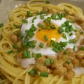 てーぶるすぷーん's cooksnap of when they made 簡単！温たま納豆パスタ^ω^.