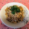 龍青空ママ's cooksnap of when they made 残りコロッケdeチャーハン.