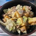 まめ子's cooksnap of when they made 簡単！キャベツと厚揚げの肉味噌炒め.