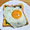 ＊なぁ＊'s cooksnap of when they made ベーコンとほうれん草のトースト.