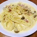 ちびまめ１２０１'s cooksnap of when they made カルボナーラ＠牛乳.