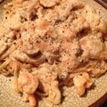 lovemojo's cooksnap of when they made 簡単！チキンと明太子のクリーパスタ☆.