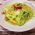 shokenママ's cooksnap of when they made キャベツとベーコンのぺペロンチーノ.