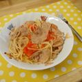 Banana♡♥'s cooksnap of when they made トマトと豚肉のスパゲティ☆.