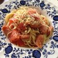 neroco's cooksnap of when they made フレッシュトマトとソーセージのパスタ.