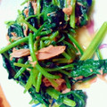 まろ☆☆'s cooksnap of when they made ほうれん草とツナの“わさびソテー”.