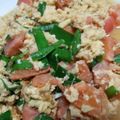 michi779's cooksnap of when they made 時短！ニラ玉トマトチーズ炒め！.