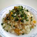 ３児ママCafe's cooksnap of when they made チーズウィンナー新玉と南瓜の炊き込みご飯.