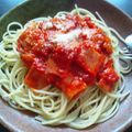 ゆーふーきっちん's cooksnap of when they made 簡単！トマトとベーコンのパスタ.
