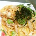 ｐータ's cooksnap of when they made 新玉葱と明太子のバター醤油和風パスタ.