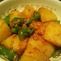 bug79's cooksnap of when they made ポテトとスナップエンドウの胡麻バター.