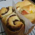 ピンクゾウさん's cooksnap of when they made ＨＢで一度に２つの折り込みパン.
