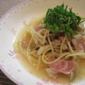 ぴよまめ。's cooksnap of when they made ベーコン・きのこ・梅干～旨みダシのパスタ.