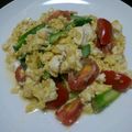 Rie_co's cooksnap of when they made トマトとアスパラの卵炒め.
