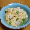 cafe-cafe's cooksnap of when they made ふんわり☆高野とグリーンピースの卵とじ.
