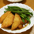 cafe-cafe's cooksnap of when they made 母の味◆いんげんとさつま揚げの煮物.