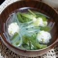 ハラペコまぁ。's cooksnap of when they made 離乳食*小松菜と鶏肉団子の春雨スープ.