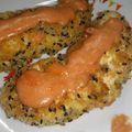 みん∞'s cooksnap of when they made 鶏ささみの白ごまフライ☆特製チーズソース.