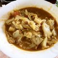takaiku's cooksnap of when they made キャベツ煮込み カレーソースリメイクで.