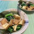 ビートルズ食堂's cooksnap of when they made 小松菜と厚揚げの炒め物。節約、お弁当に.