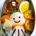たっぷりん子's cooksnap of when they made キャラ弁 てるてる坊主弁当.