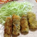 唯chan's cooksnap of when they made 揚げずに作る豚肉の梅しそチーズ巻き♪.