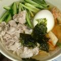 swallow76's cooksnap of when they made 春雨とキムチの温たまのせ♪冷製スープ.