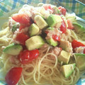momochi8's cooksnap of when they made アボガドとトマトのパスタを柚子胡椒で～♪.