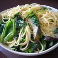 まめひな's cooksnap of when they made １０分ランチ★小松菜となすの和風パスタ.