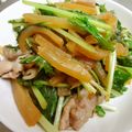 myufair's cooksnap of when they made 大根と水菜の豚肉炒め.