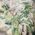 イチゴチョコ☆'s cooksnap of when they made 小松菜と豚肉のクリーム煮.