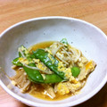のぞmin's cooksnap of when they made きぬさやとえのきの卵とじ.