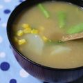 ゆみにゃむ's cooksnap of when they made 具沢山❤じゃがバタコーンのお味噌汁❤.