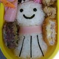 kaomam's cooksnap of when they made キャラ弁 てるてる坊主弁当.