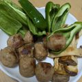 わかポン☆'s cooksnap of when they made 孤独のグルメ☆鶏塩つくねのピーマンのせ.