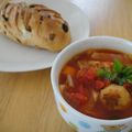Hana＠home's cooksnap of when they made チーズミートボール入り＊トマトスープ.