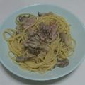 MIHO2ak's cooksnap of when they made 簡単☆きのこのクリームスパゲティ.
