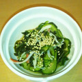 shioppe's cooksnap of when they made キュウリとワカメの酢の物.
