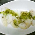 豆柴犬's cooksnap of when they made 鱈のムニエル　バジルソース添え.