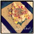 nori　chef's cooksnap of when they made おもてなし　ホタテのタプナードソース.