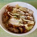 ビートルズ食堂's cooksnap of when they made ♡お肉と野菜でお好み風巣篭もり丼♡.