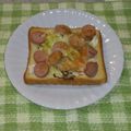 ごめっきー's cooksnap of when they made キャベツと魚肉ソーセージのトースト.