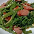 miopii's cooksnap of when they made ウインナーと空心菜のスタミナ炒め.