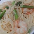 いちごぅ's cooksnap of when they made ☆エビとアスパラのチーズクリームパスタ☆.