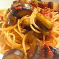 万華月's cooksnap of when they made ナスとアスパラの ♪ トマトパスタ ♪.