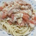 憂たそ's cooksnap of when they made チーズと完熟トマトの簡単冷たいパスタ.